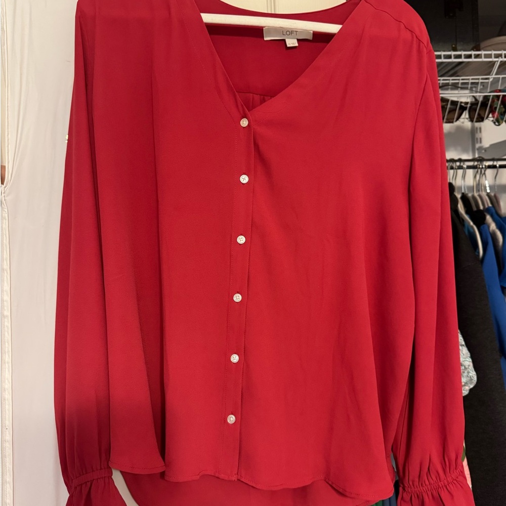 LOFT Women's Red Blouse